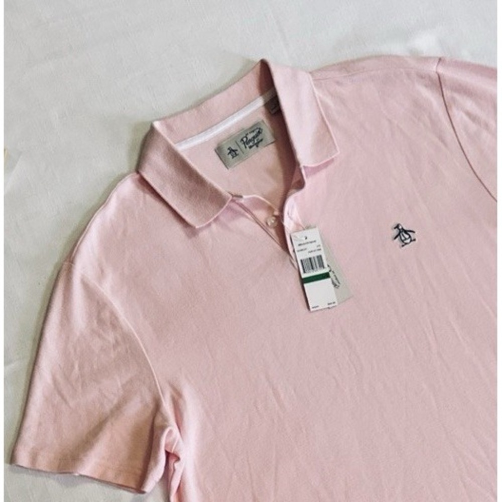 Original Penguin Men's Short Sleeve Polo Shirt Size Large Parfait Pink NWT